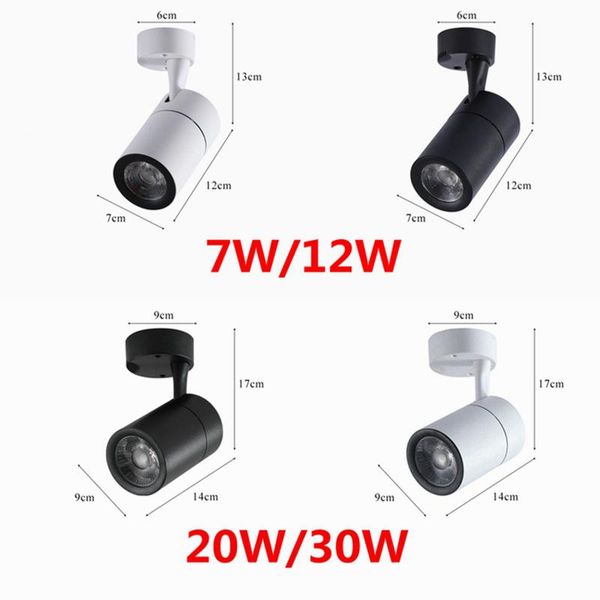 

downlights led scr dimming spotlight 7w12w20w30w super bright surface installation ceiling lamp ac110v 120v 130v 220v 230v 240v