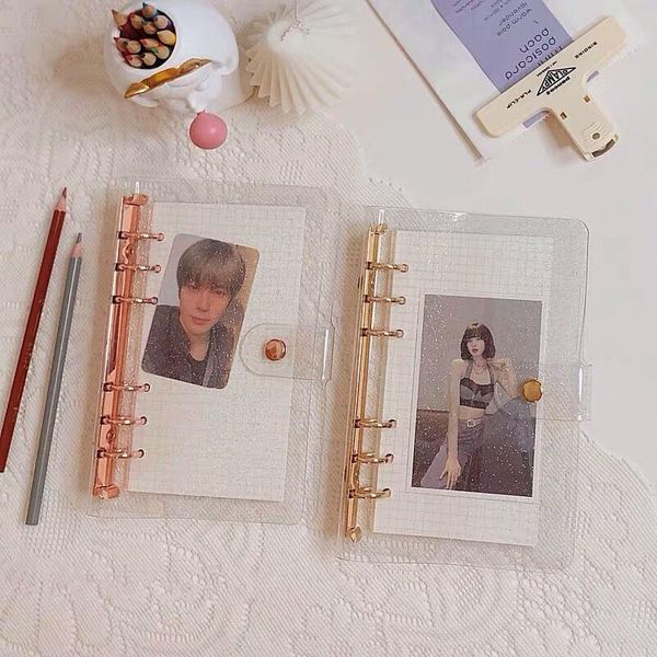 

notepads minkys a7/a6/a5 rose golden purple blue glittery bling binder notebook cover diary agenda planner school stationery, Purple;pink