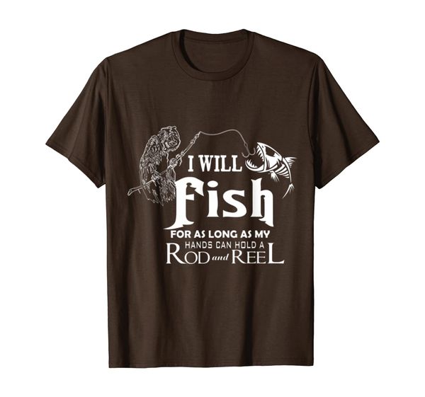

fishing - as long as my hands can hold rod n reel t-shirt, White;black