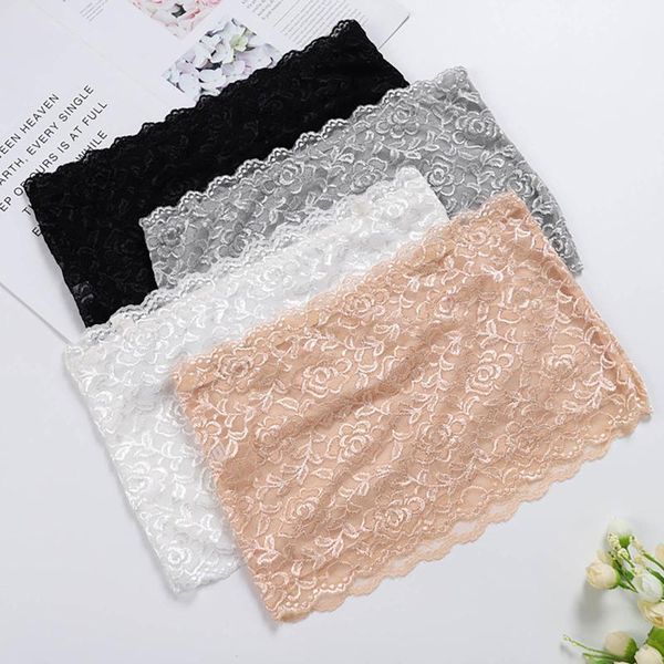 

yoga outfit 3pcs ladies full lace stretch padded strapless bra bandeau seamless casual floral tube cropped underwear camis