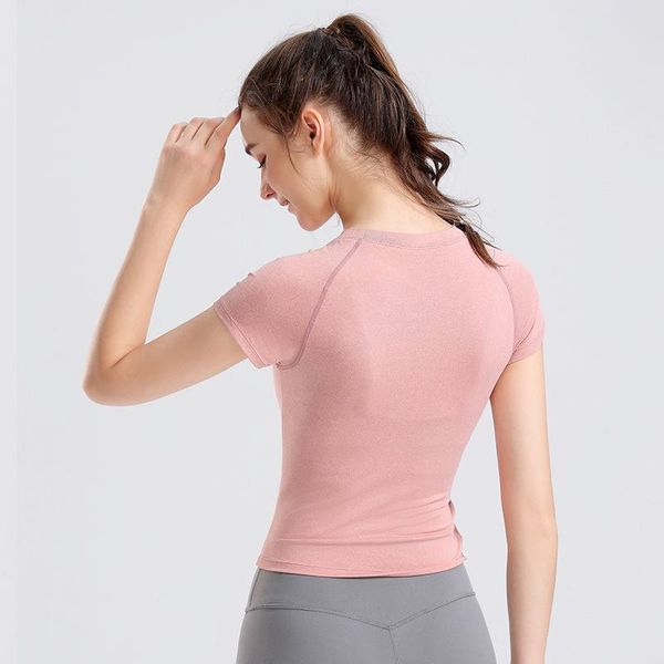 

yoga outfit woman sport short sleeve tank for fitness blouses crop t shirt gym training wear ladies workout sportwear