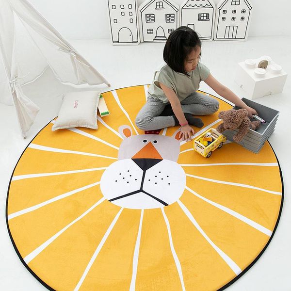 

carpets cartoon round floor mat carpet cute animals rugs for living room bedroom kids non-slip play