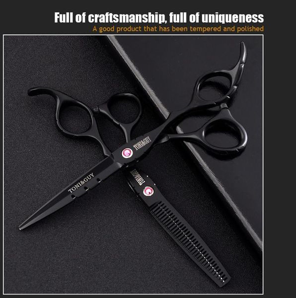 

hair scissors professional haircut scissors, black, 6.0, large japan, 440c