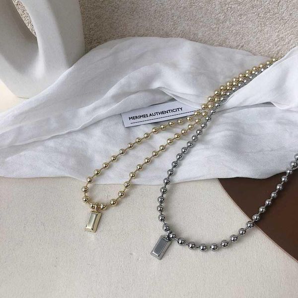 

pendant necklaces fflacell 2021 classic chic gold silver color korean metal chains chokers beads for women girl party jewelry