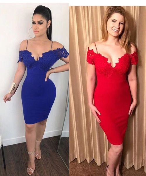 

blue black red off the shoulder rayon bandage dressed evening dress in party ipuq, White