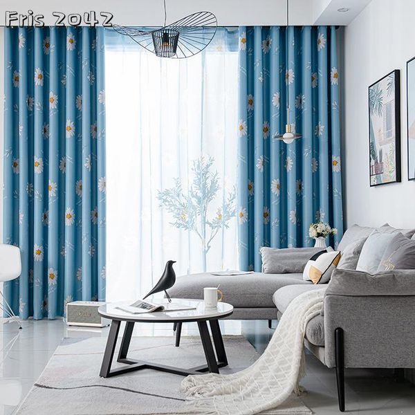 

curtain & drapes modern simple sun flower printed curtains finished shading pastoral for living dining room bedroom