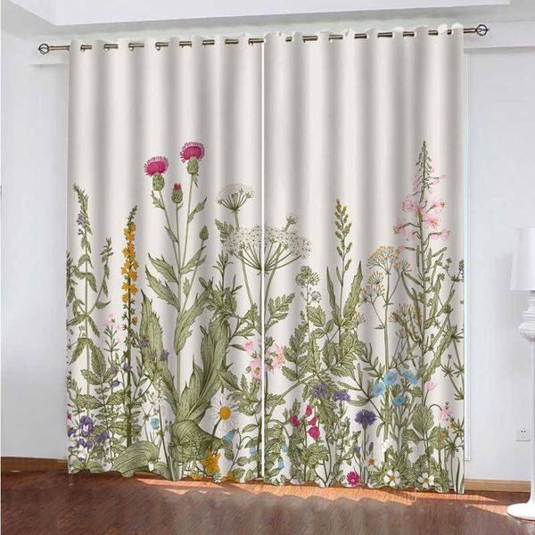 

curtain & drapes 3d custom olive green flowers for the living room bedroom blackout window