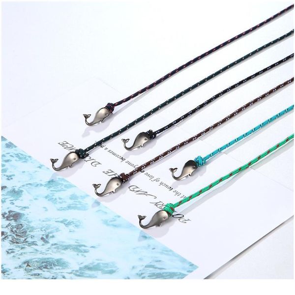 

mkendn new fashion whale charm nautical survival rope chain paracord bracelets for women men summer ocean bea jlljby