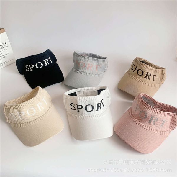 

korean version of children's empty cap can be letter parent-child knitted baby simple baseball sun hat, Yellow