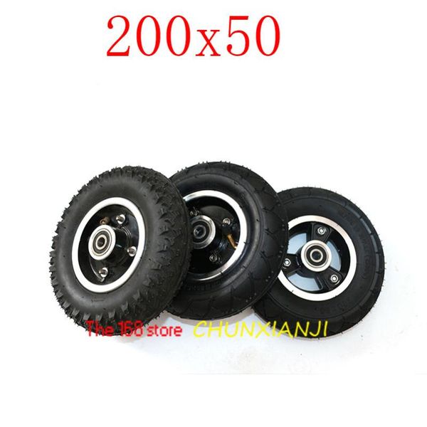

motorcycle wheels & tires size 200x50tyre inflation electric scooter tyre with wheel hub 8" vehicle aluminium alloy pneumatic tire