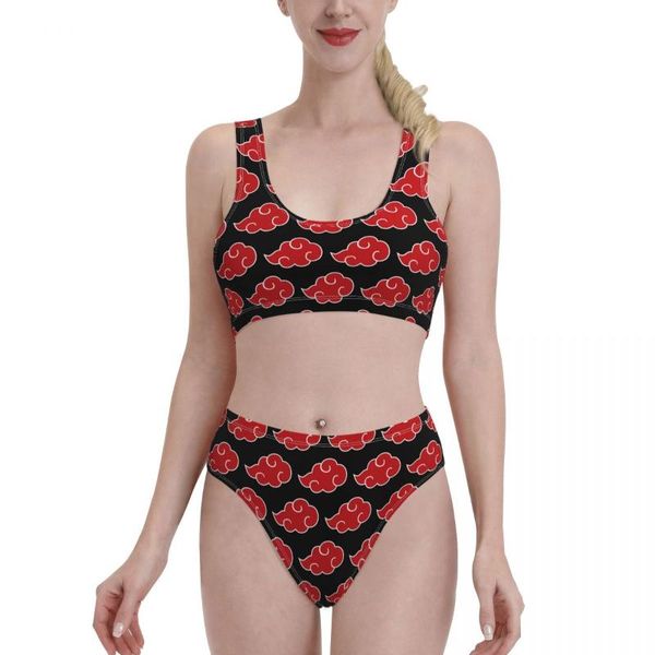 

women's swimwear japan anime akatsuki women bikinis swimsuit unique bikini flag beach wear, White;black