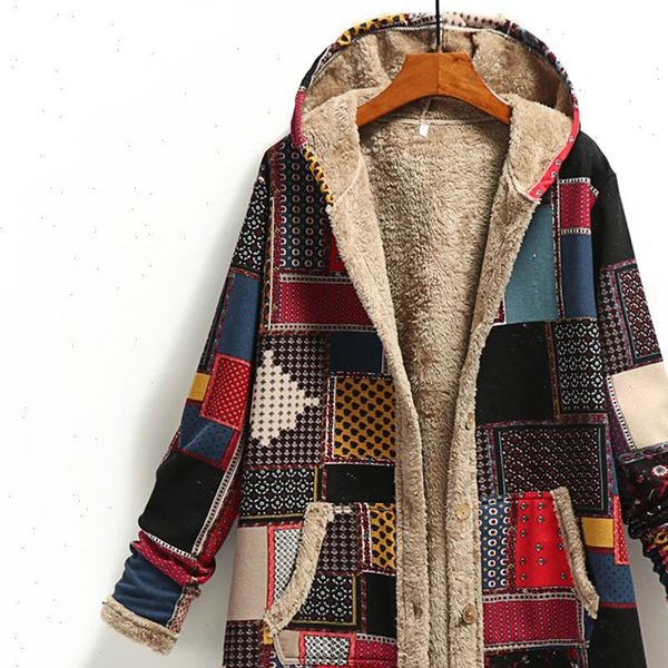 

women windbreake jacket hooded faux fur long fur winter coat women loose v neck overcoat thick warm plus size 5xl, Black;brown