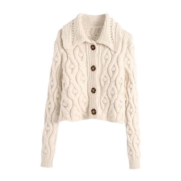 

women's knits & tees zoulv 2021 loose turn-down collar solid color long sleeve women fashion tide spring autumn knitting cardigan sweat, White
