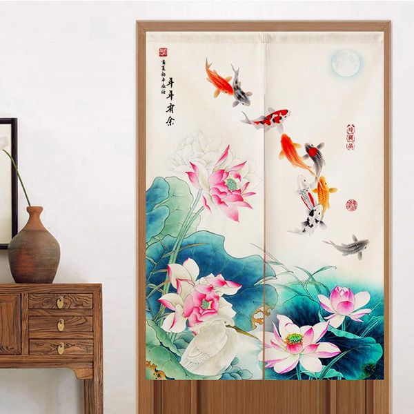 

curtain & drapes chinese-style door partition kitchen decoration bedroom nine carps household feng shui