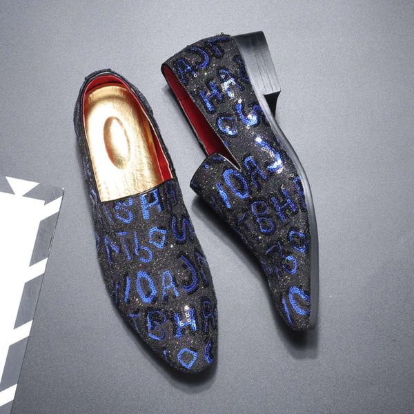 

casual single trend sequin letter doudou low help foot large men's four seasons shoes, White;red