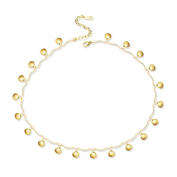 

chokers luxury designs gold color multi shell bijoux femme korean style stainless steel necklaces jewelry for men and women gift, Golden;silver