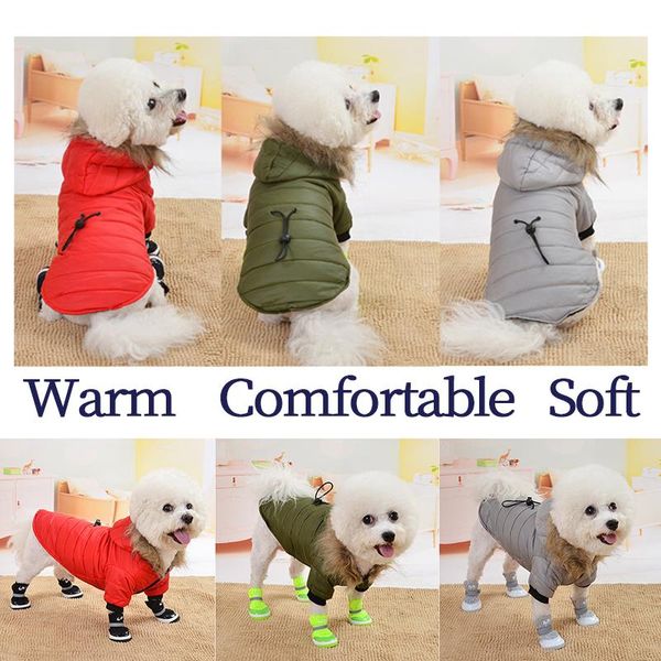 

dog apparel winter warm pet clothing waist design cotton coat light and soft casual jacket small medium large clothes