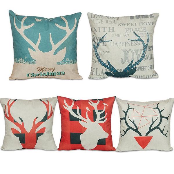 

cushion/decorative pillow 1pcs linen cover elk christmas deer cartoon anime cotton car home sofa cushion creative
