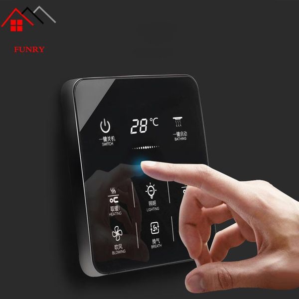 

smart home control 6 in 1 multifunction touch yuba switch socket gang bathroom universal waterproof screen 86*86mm