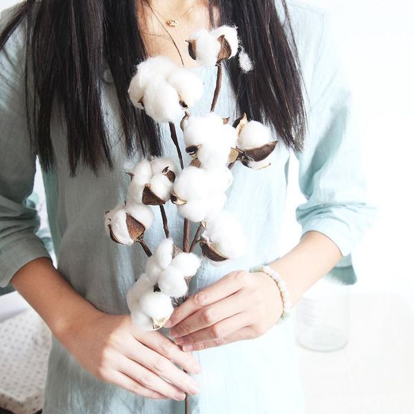 

decorative flowers & wreaths 5.5~7cm 10 pcs natural cotton sticks diy garden bush fake home decoration flower