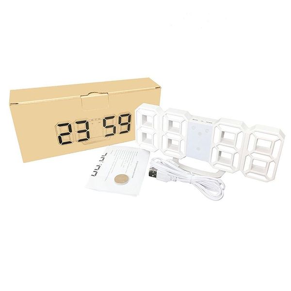 

wall clocks modern digital 3d led clock alarm snooze with 12/24 hour display lote88