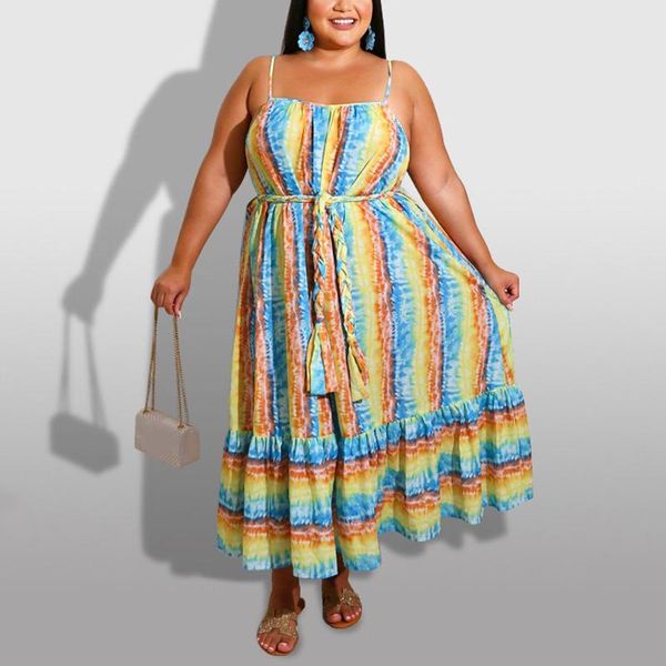 

casual dresses 4xl 5xl plus size spaghetti strap dress backless high waist loose ankle length elegant evening night party vestdios muje, Black;gray
