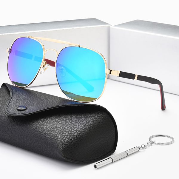 

2021 brand retro men's and women's sunglasses frameless oversized driving goggles high quality polarized glasses UV400 anti-ultraviolet sun visor with box 4825