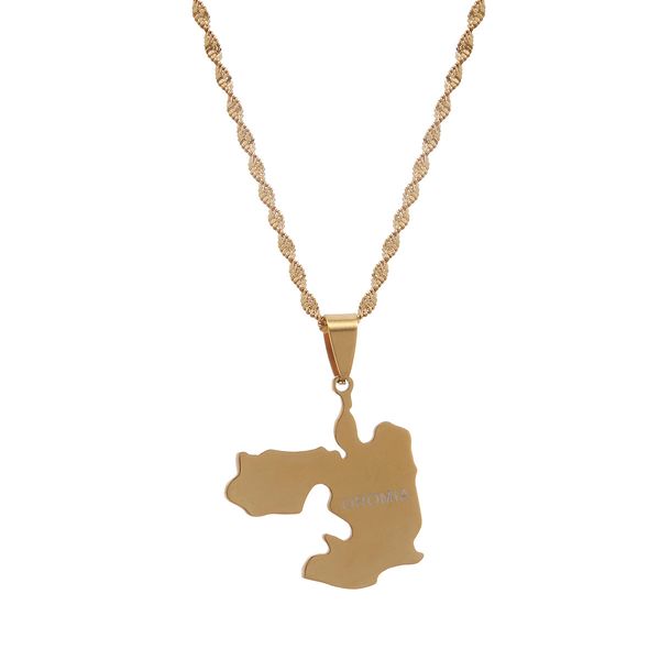 

ethiopia oromia map pendant necklaces for women oromo jewelry gifts, Silver