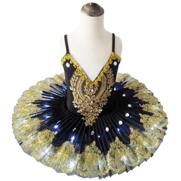 

2021 new luminous ballet skirt girls led performance dress childrens pompous skirt dance dress dress luminous princess skirt, Black;red