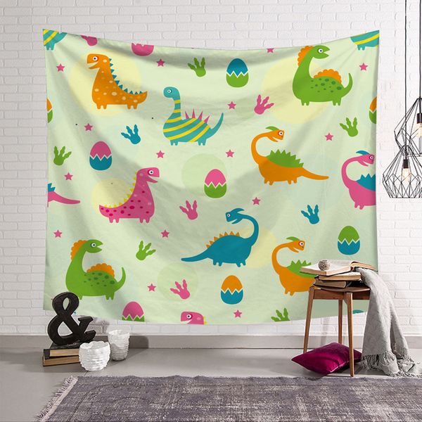 

5 designs wall hanging tapestry dinosaur print beach towel shawl cartoon yoga mats tablecloth polyester tapestries home decor 150x200cm