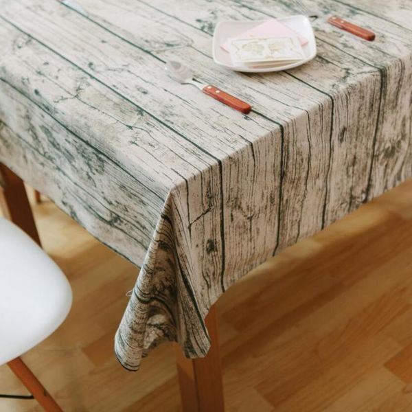 

table cloth 90x90cm/140x140/140x200/140x250cm retro wood texture tablecloth cotton linen style coffee background