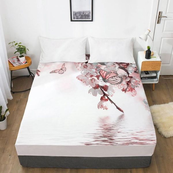 

sheets & sets 3d fitted sheet custom twin full queen king size mattress cover with elastic bed 200x220 bedding rose microfiber drop ship