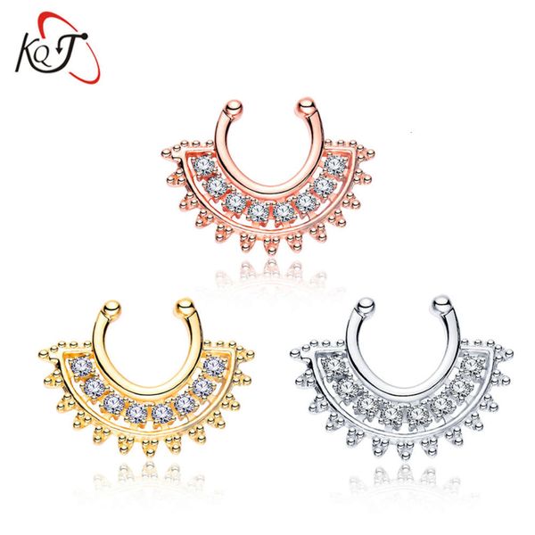 

nose ring fashion diamond inlaid non perforated false clip nail puncture jewelry