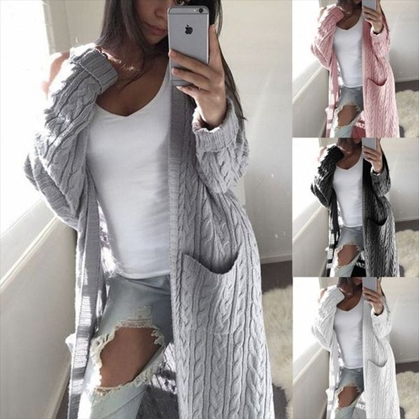 

cardigans women long sweater long sleeve women's sweater knitted winter sweaters for female coat s  l xl, White;black