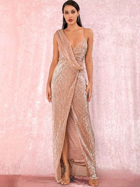 

love&lemonade twist split thigh backless draped maxi sequins dress she, Black;gray