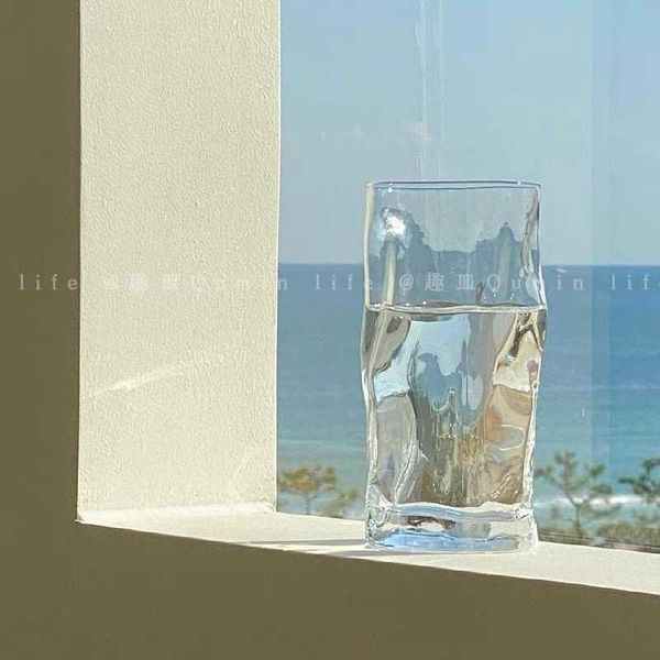 

wine glasses korean ins style irregular transparent glass twist water cup juice milk summer cold drink lovely simple decorative