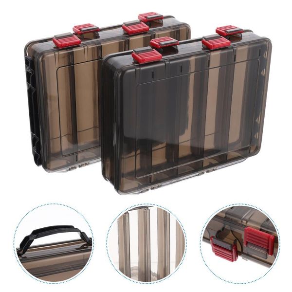 

fishing accessories 2pcs thickening tackle box translucent storage organizer