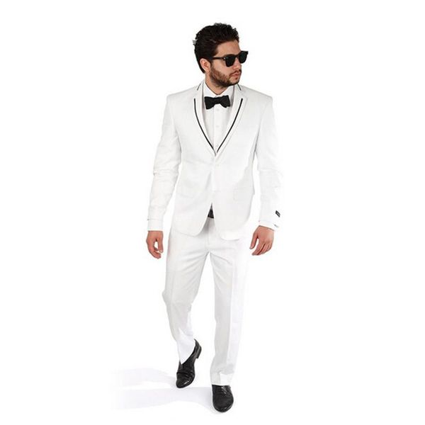 

men's suits & blazers arrival two buttons groomsmen notch lapel groom tuxedos men wedding/prom blazer ( jacket+pants+tie) d129, White;black
