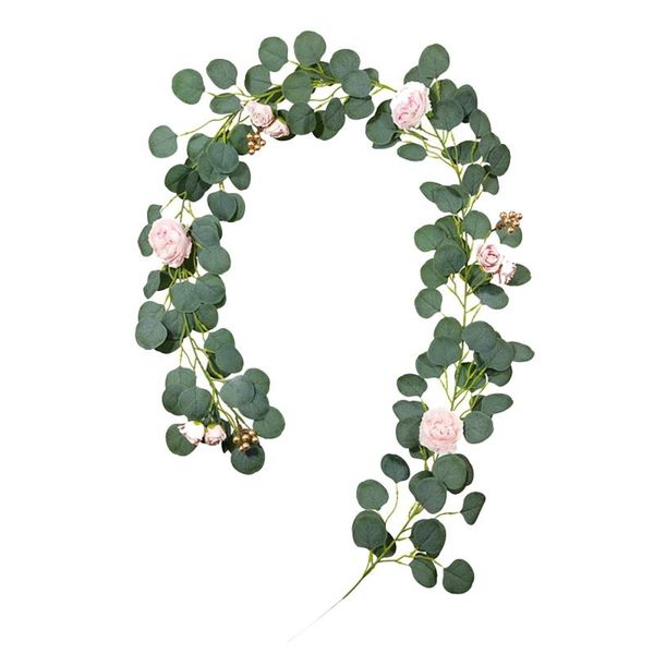 

artificial peony vine, fake flower garland for wedding dining table home party garden office decor