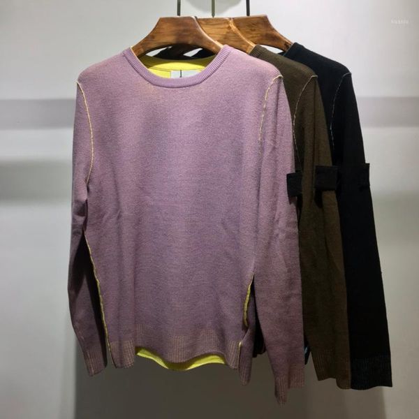 

men's sweaters 2021 autumn winter color matching wool blend comfortable warm sweater pullover, White;black