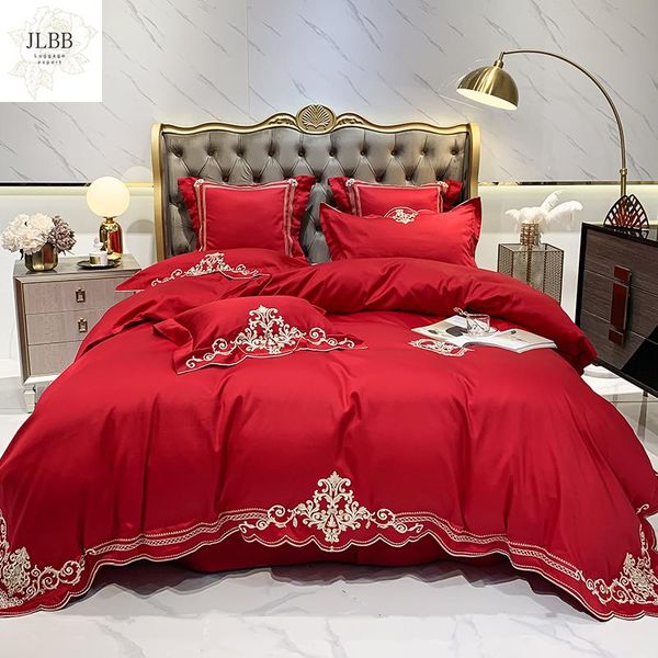 

bedding sets luxury european wedding 4/7pcs set 600tc egyptian cotton gold embroidery duvet cover bed sheet pillowcases home textiles