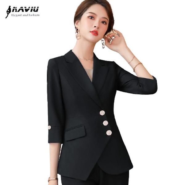 

women's suits & blazers black blazer women 2021 spring autumn fashion temperament high end half sleeve slim jacket office ladies work c, White;black