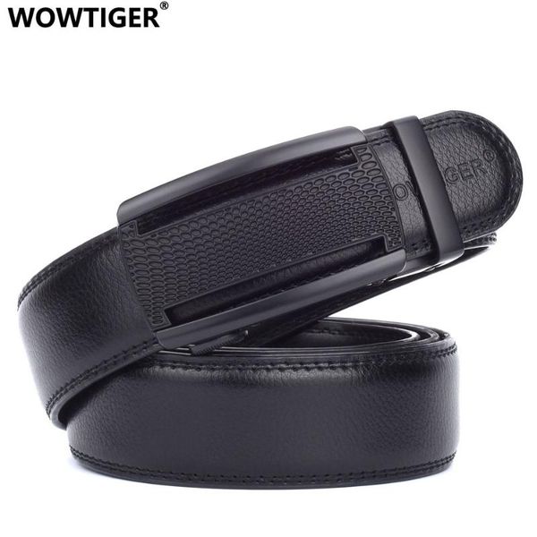 

belts wowtiger mens luxury leather strap male automatic metal buckle for men waistband ceinture cinto masculino belt, Black;brown