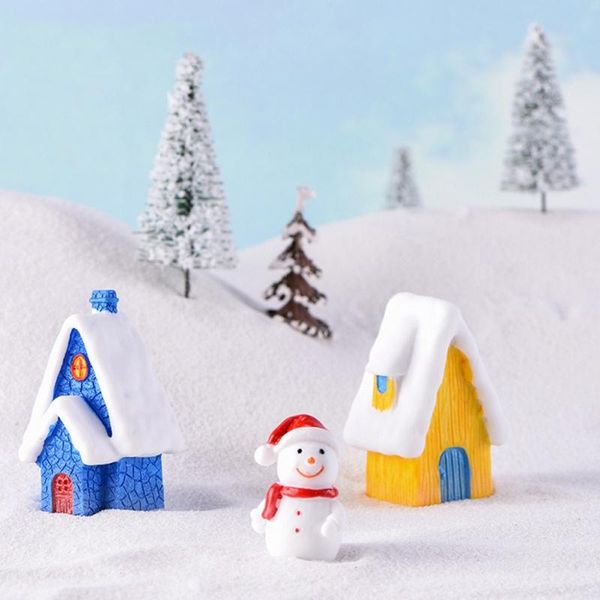 

christmas decorations snow house decoration candy color unique resin craft kid toys gift ornament year
