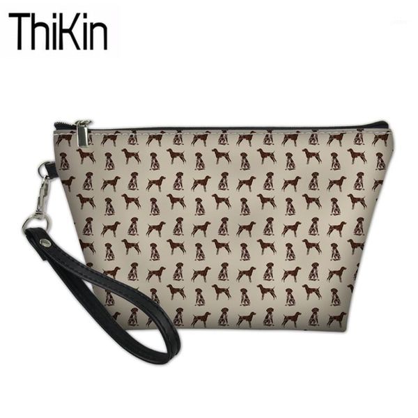 

women's german shorthair dog printing cosmetic cases ladies travel organizer toiletry bag for make up females makeup box bags &1