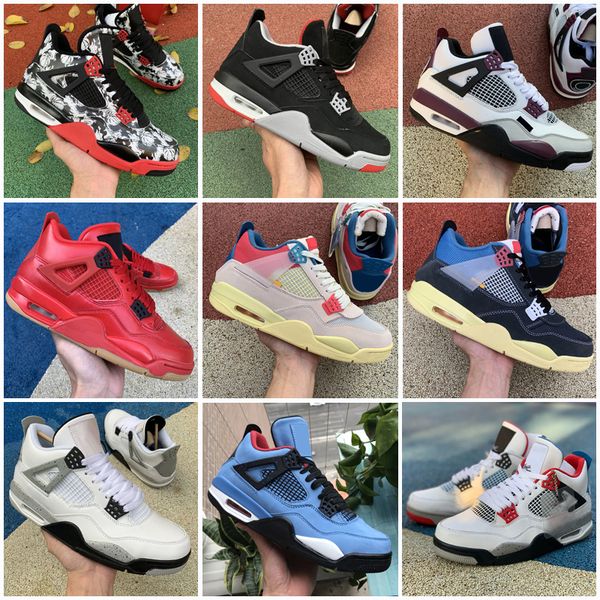 

basketball shoes white x sail bred men jumpman 4 4s union nior paris sneakers metallic purple mens trainers sports, White;red
