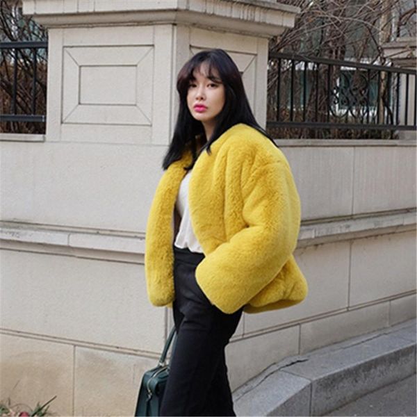 

women's fur & faux winter jacket coat teddy women natural, Black