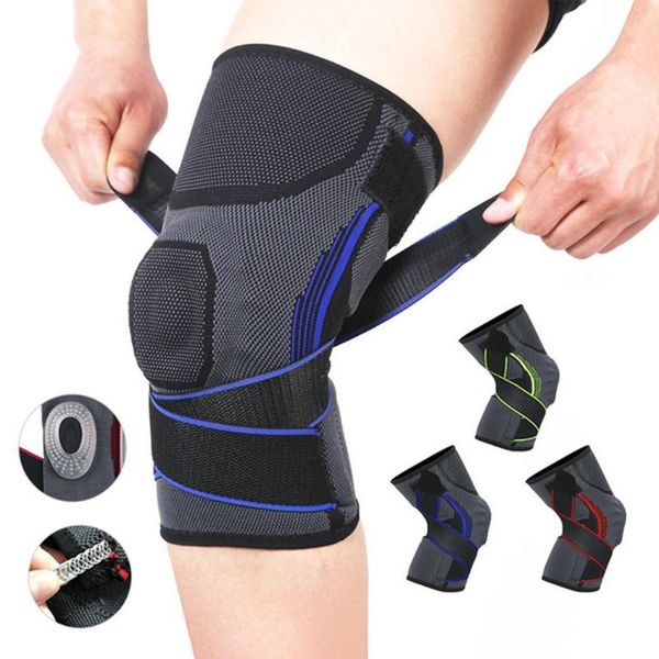 

elbow & knee pads sports pad silicone spring strip red, green, blue support pressure strap brace protection, Black;gray