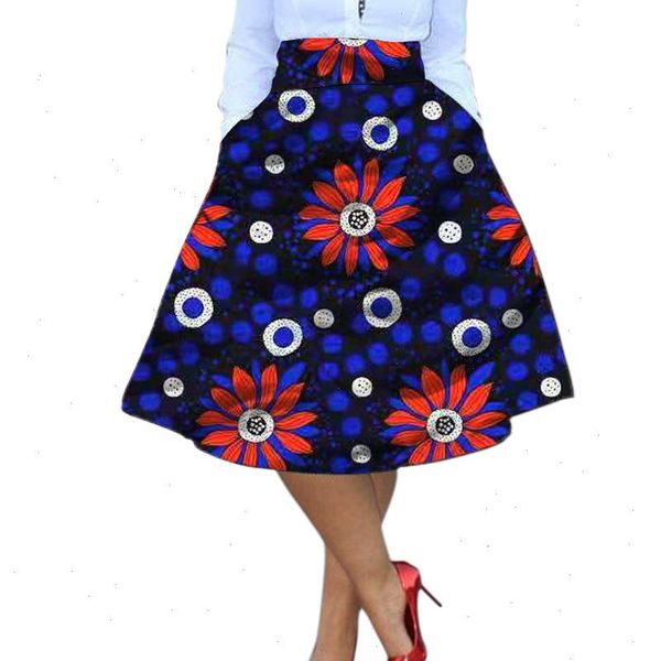 

african kente skirt african clothing printed skirts ankara pleated skirt dashiki print summer streetwear women clothes, Black