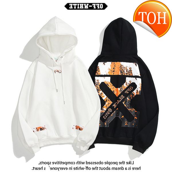 

sweater winter fashion off hooded with plush for men and women, Black